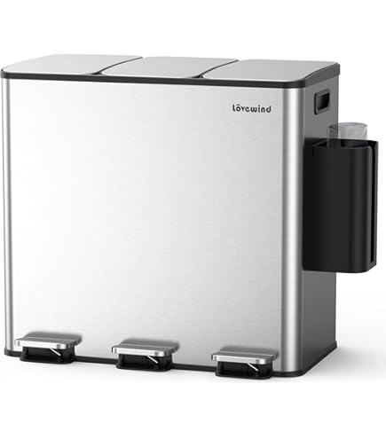 Amazon｜ゴミ箱 ダストボックス ペダル式 3分別 3×18L インナー