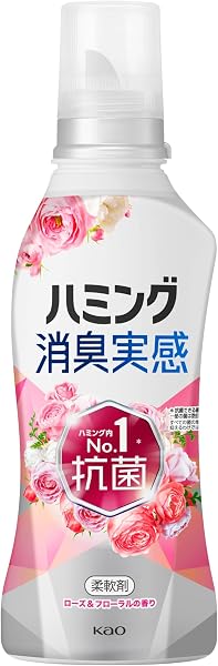 Humming Deodorizing Feel, Fabric Softener, Unbeatable Odor Eliminates Indoor Drying, Overnight Drying. Rose & Floral Scent, 1 - 1