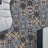 【VANCORE】剥がせる床シート キッチンリメイク タイルシール 超簡単リフォーム 壁紙 フロアシート 防水DIY 20cm×5m 【正規品】紺色