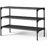 Kitsure Shoe Rack for Entryway - Stable & Durable Shoe Cabinet for Closet, Space-Saving Shoe Storage, 63 x 30 x 36 cm, Black