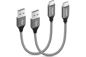 etguuds【0.15m 2本】USB Type C ケーブル 短い 急速充電 QC3.0 タイプc ケーブル 15cm 高速データ転送 Switch、Xperia、Galaxy S20 S10 S9 A20 A21 Note 10 9 8、FireHD8 10 Plus FireMax11、Xiaomi, その他Android USB-C機器対応