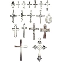 Amazon.co.jp: [じおん] クロスチャーム 十字架 シルバー カン