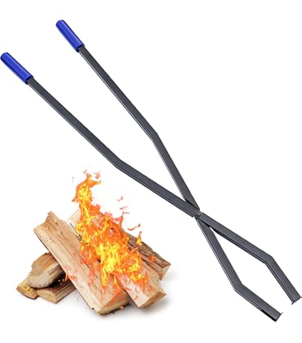 CZ-XING Charcoal Tong Duty Cast Iron Log Coal Tongs, Fire