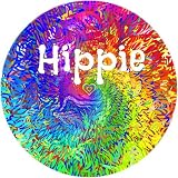 米国カスタムステッカーHippie Psychedelic Trippy円ステッカー 5" USCS-1522984252-5