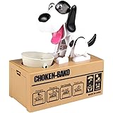 子犬の貯金箱 漫画の犬のお金の瓶 電気お金の瓶 創造的なお金の瓶 子供のギフト (A)