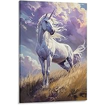 Amazon.co.jp: 絵画 荒野のユニコーンインテリア 絵画 動物