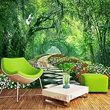 bzdhwwh Nature Landscape 3d壁壁画壁紙木製Park Small Road壁画リビングルームテレビ背景フォト壁紙寝室用壁 6989548248669