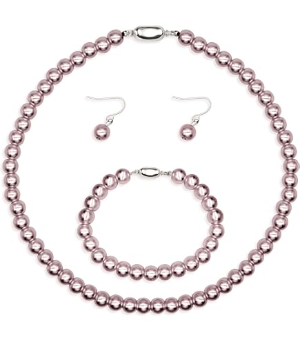 Amazon.co.jp: 天然石 ピンクシェルパールネックレス 貝パール 