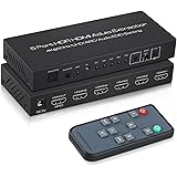 avedio links HDMI 切替器 4K 60Hz 5入力1出力 PS5対応 HDMI 音声分離器 ARC・光デジタルSPDIF・3.5mm(L/R)ステレオ出力 アナログHDMIスイッチャー リモコン操作可能 HDMI セレクター 自動切り