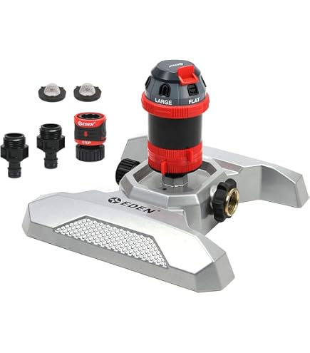 Eden 16030 5-Pattern Turbo Gear Drive Sprinkler Head - Adjustable, 360 Coverage For Lawn