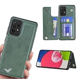 【Suumii】 手帳型 Samsung Galaxy A53 (ギャラクシー エーフィフティスリー) docomo SC-53C / au SCG15 用 背面 手帳 カードケース ランヤード付 背面カバー (ダルグリーン)サムスン sc53c galaxyA535g スマホケース サイドマグネット カード収納 横置き機能 PUレザー 財布型 携帯カバー GalaxyA53 5G緑