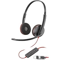 Poly Blackwire 3220 有線ヘッドセット USB-C & USB-A ノイズキャンセ