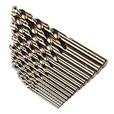 TOOGOO 15個コバルトドリルビット木工HSS Co 鋼ストレートシャンク1.5-10㎜ツイストドリルビット電力工具