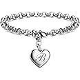 Monily Initial Charm Bracelets for Girls Letters Alphabet Heart Bracelet Jewelry Gifts for Teen Girl