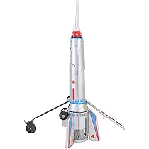 昭和レトロ MOON ROCKET ムーンロケット ブリキ からくり おもちゃ 昭和レトロ MOON ROCKET ムーンロケット ブリキ からくり