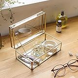 【アジア工房】 ガラスと真鍮でできたストッパー付き収納ケース(63240) [並行輸入品]