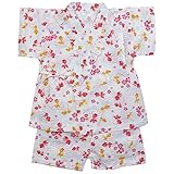 《盛夏 甚平》(ジンベイ) 日本製ベビー女児 リップル生地金魚と渦巻甚平スーツ 90cm/OW NO.OG-75576