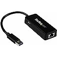StarTech.com USB 3.0 - ギガビットイーサネットLANアダプタ ブラック USBポート付き USB31000SPTB