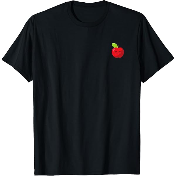 Amazon | 噛まれた青リンゴのイラスト Tシャツ | Tシャツ・カットソー 通販