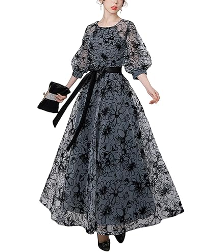 Amazon.co.jp: LEJA オーガンジー ドレープ パフスリーブ マーメイド