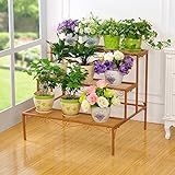 アイアンフラワー階段フラワーポットラック屋外リビングルームバルコニーフラワーラック3層（70 * 60 * 60cm） ( 色 : ゴールド )