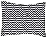 SheetWorld Crib / Toddler Percale Baby Pillow Case - Navy Chevron Zigzag - Made In USA by sheetworld