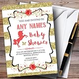 ゴールドストライプUnicorn Invitationsベビーシャワー招待状 150 Invitations