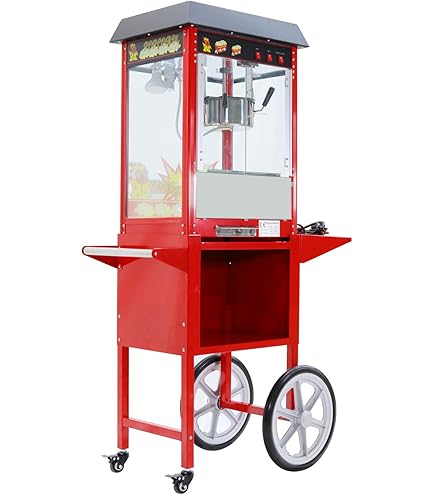 Cozeemax Popcornmachine Retro, 1200 W, voor thuis, popcornmachine met hete lucht, zonder vet, vetvrij, olievrij, bediening met één knop, popcornpopper, rood