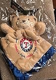 Texas Rangers Security Bear Blanket withロイヤルブルーBorder by Baby Fanatics