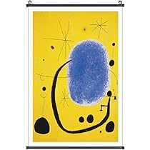 Amazon.co.jp: ジョアン・ミロ「黄色と青の抽象画」 モダン