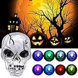 Color Changing Led Skull Night Light Sucker Halloween Party