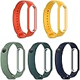 Seltureone 【5色】シャオミ Mi Band 5/6 シリコンバンド 交換ベルト ソフトバンド 5種（公式カラー：イエロー、ティール、ネイビーブルー、ミントグリーン、オレンジ）