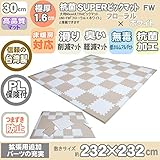 厚み1.6ｃｍ 抗菌ジョイントマット SUPERビックマット フローラル×ホワイトFW　