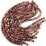 [GOLD STONE] 蓄光 ケラマ サンセットオレンジ ホタルガラス 一連 ビーズ売り 33粒 沖縄 慶良間諸島 12mm