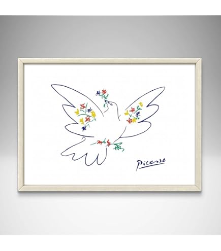 Amazon.co.jp: ピカソ 花束を持つ手 A4サイズ フレーム付き アート