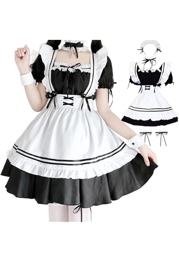 Amazon.co.jp: zqfcos 高級 本格志向 メイド 服 ゴスロリ 萌え