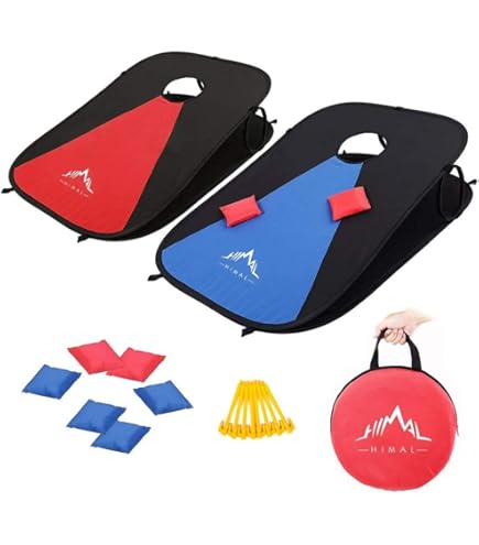 ROPODA Portable Cornhole Board Set - 24x16" With 8 Bean Bags For Outdoor Games