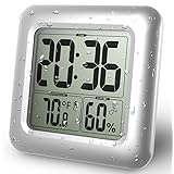 浴室用防水時計 デジタル壁時計 シャワー時計 Yosoo キッチンタイマー バスルームク 壁掛け 大画面 温度湿度計 き キッチン デジタル温度計 防水 吸盤 壁掛け 置き時計 お風呂