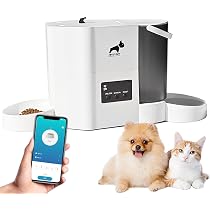 Amazon | 自動給餌器「SAEGYPET」2 in 1 自動給餌器3L大容量 給水器2L