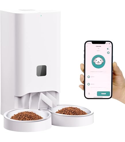 Amazon | 【皿セット】 2種類出せる MOFMORE 自動給餌器 猫 犬 2匹