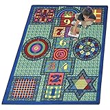 Joy Carpets Kid Essentials Active Play & Juvenile Games Galore Rug Multicolored 7'8 x 10'9 [並行輸入品]