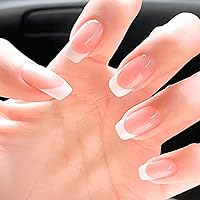 Amazon | COLORBIRD ネイルチップ ショート 24枚 ピンク 白 フレンチ