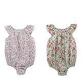 hibote ロンパース ボディスーツ 無袖 身長59cm用 ベビー服 オーガニックコットン 花柄 男女兼用 ピンク