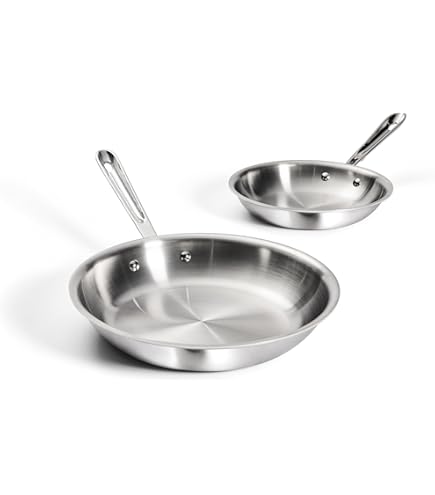 Amazon | All-Clad D3 Stainless Steel Frying Pan Set, 10 & 12 Inch