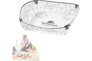 Kelogluスナッププレート - 折りたたみキャンプボウル - 折り畳み食器 - スナップボウル 食器 - 折り畳み ボウル - 水飲み 折畳み | ハイキング用のポータブル漫画食器、ピクニック用のかわいいカップコーヒーフィルター