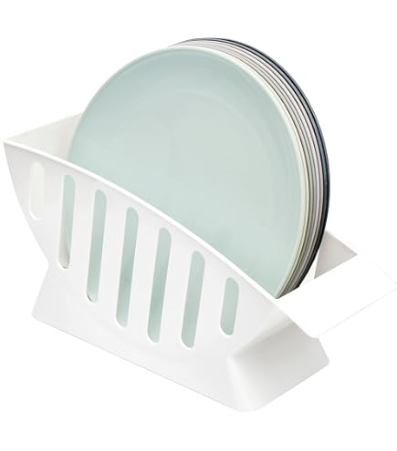 Ziliny 4-Pack 10 Inch Plastic Plate Holders - Clear Dish Drainer Organizer Rack For Cabinet Countertop - View #5