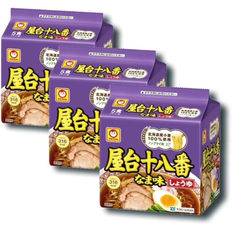 Amazon.co.jp: 東洋水産 マルちゃん 屋台十八番 なま味しょうゆ 5食