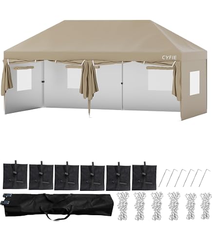 Amazon | CYFIE タープテント 3m×3m/3m×6m(強化型!) サイドシート付 高