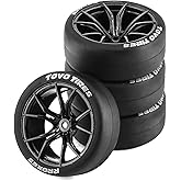 Chanmoo 1/10 RC ドリフトタイヤとプラスチックホイール リム ラリー レーシングタイヤ 12mm 六角 1:10スケール オンロード ツーリング ストリートカー タミヤ トラクサス HPI KYOSHO XV02 XV01 TT01 T