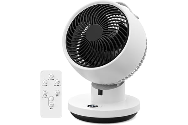 サーキュレーター DCモーター 静音 【2026 先行発売モデル＆省エネ・分解丸洗い】扇風機 兼用 360度首振り 強力送風 6段階風量調節 小型 リモコン付き タイマー機能 6-30畳対応 換気/空気循環/部屋干し 梅雨除湿 衣類乾燥 冷房/暖房 組み立て簡単 日本語取扱説明書付き